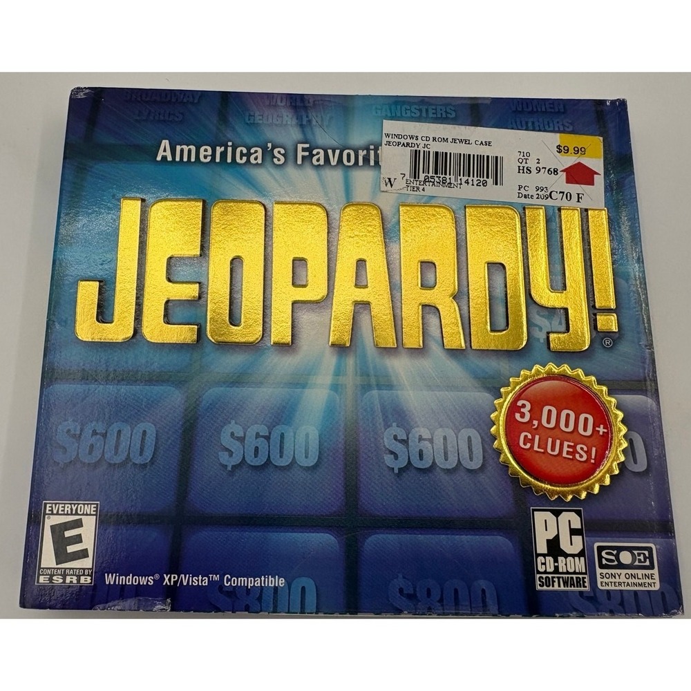 Jeopardy PC CD-ROM 2003 Encore Sony Online Entertainment Sealed XP Vista‎ Game